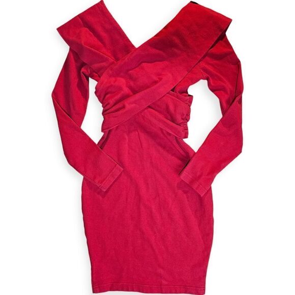 Vintage Yes Red Long Sleeve Mini Dress - Picture 10 of 12